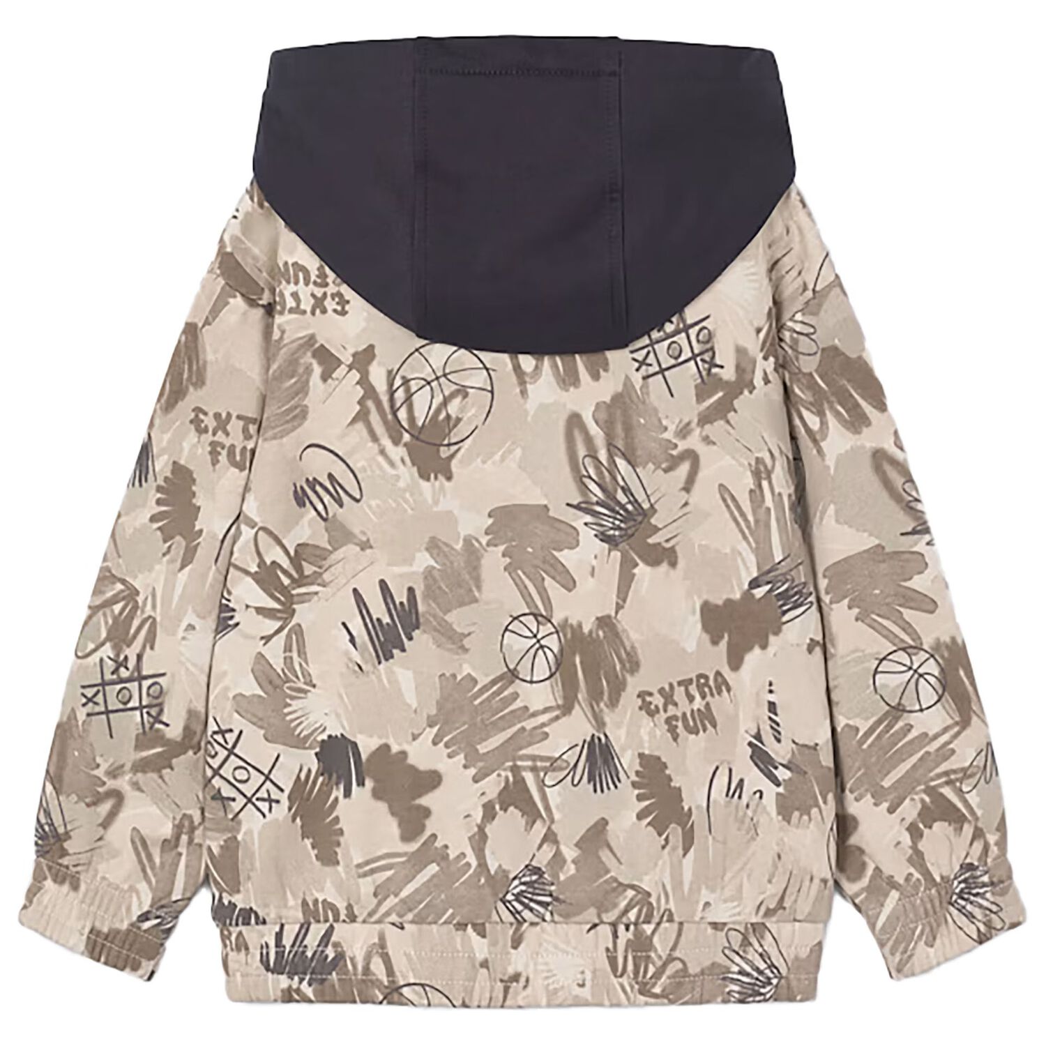 Boys Beige Hooded Top, 1, hi-res