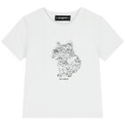 Girls White Reversible Sequin Choupette T-Shirt, 1, hi-res