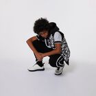 Black & White Logo Reversible Hooded Gilet, 1, hi-res