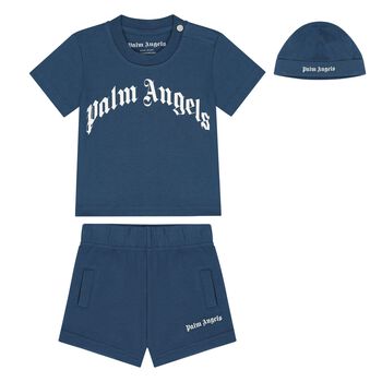 Blue Logo Shorts Set