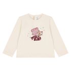 Younger Girls Ivory & Pink Cat 3 Piece Tracksuit, 2, hi-res