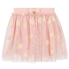 تنورة تول بالزهور باللون الوردى, 1, hi-res