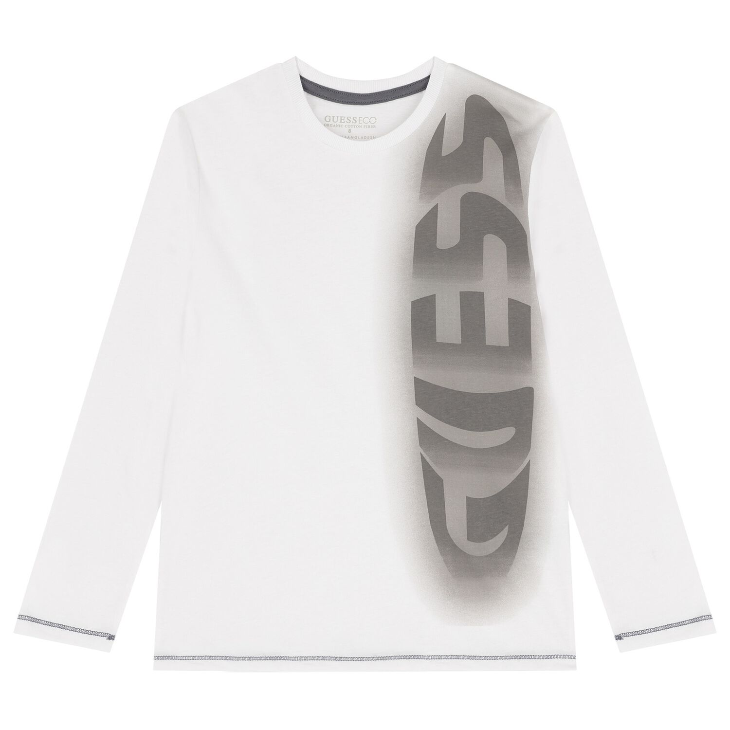 Boys White Logo Long Sleeve Top, 1, hi-res image number null