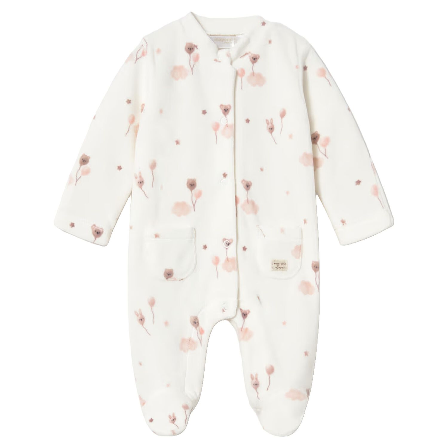 Baby Girls Ivory Babygrow, 1, hi-res