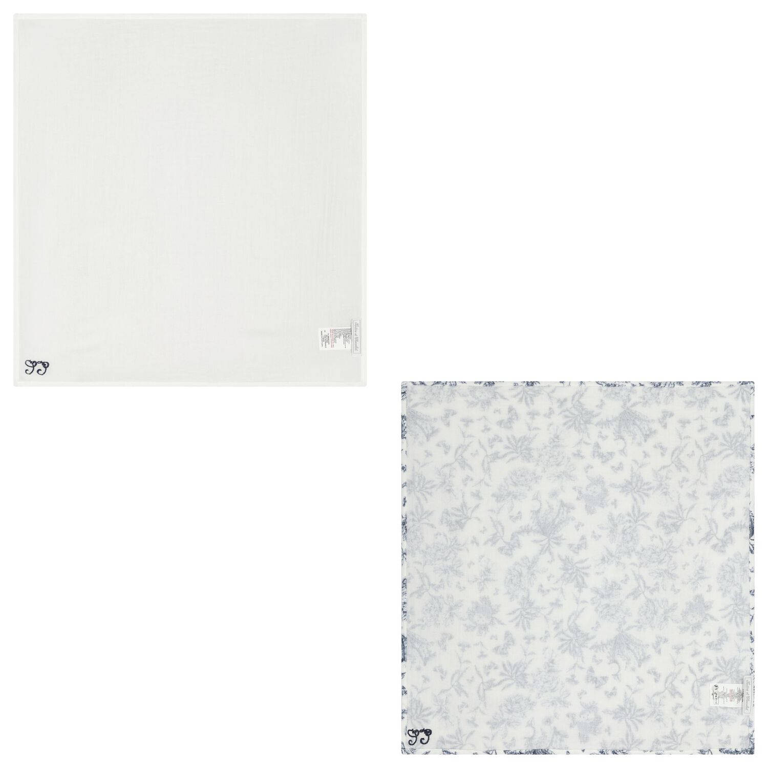 Navy Blue & White Toile De Jouy Muslin Swaddles ( 2-Pack ), 1, hi-res