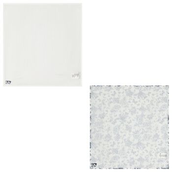 لفائف قماش موسلين باللونين الكحلي والأبيض بنقشة توال دو جوي (عبوة من قطعتين)