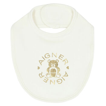 Ivory & Gold Logo Bib