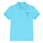 Boys Blue Logo Polo Shirt, 3, hi-res