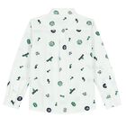 Boys White Logo Shirt, 1, hi-res