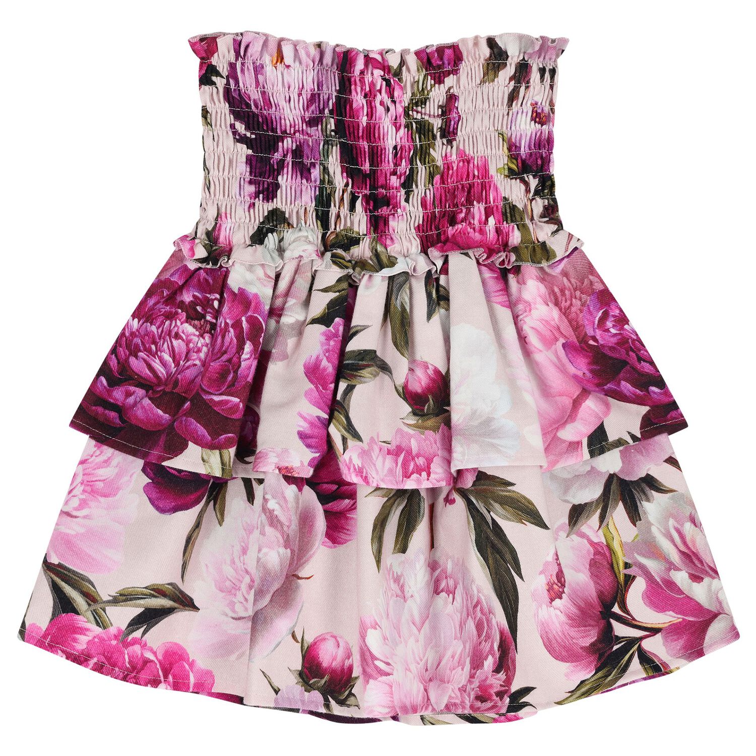 Girls Pink Peony Skirt, 1, hi-res