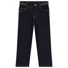 Boys Navy Blue Denim Jeans, 1, hi-res