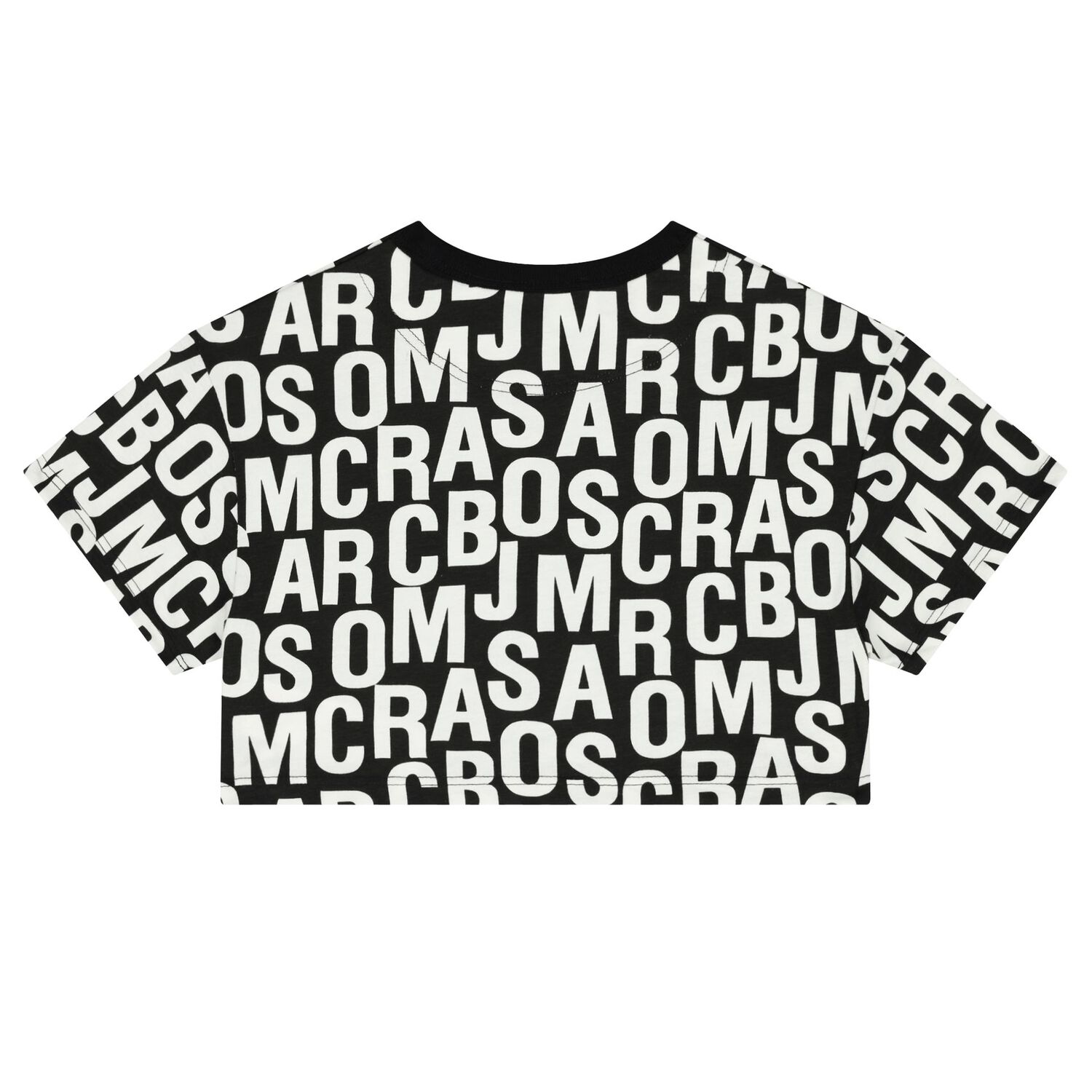 تيشيرت بنات بالشعار باللون الأسود والأبيض, 1, hi-res