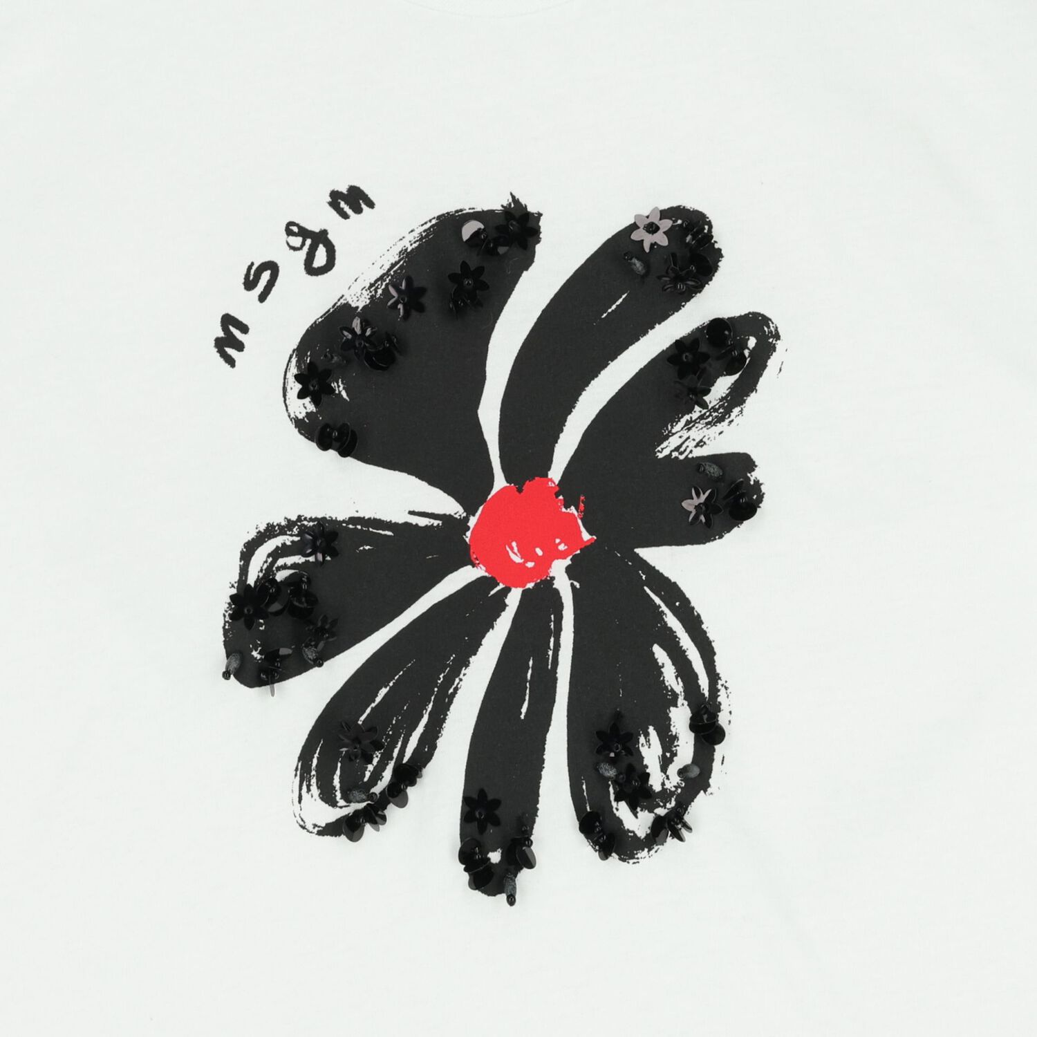 Girls White Flower Logo T-Shirt, 1, hi-res