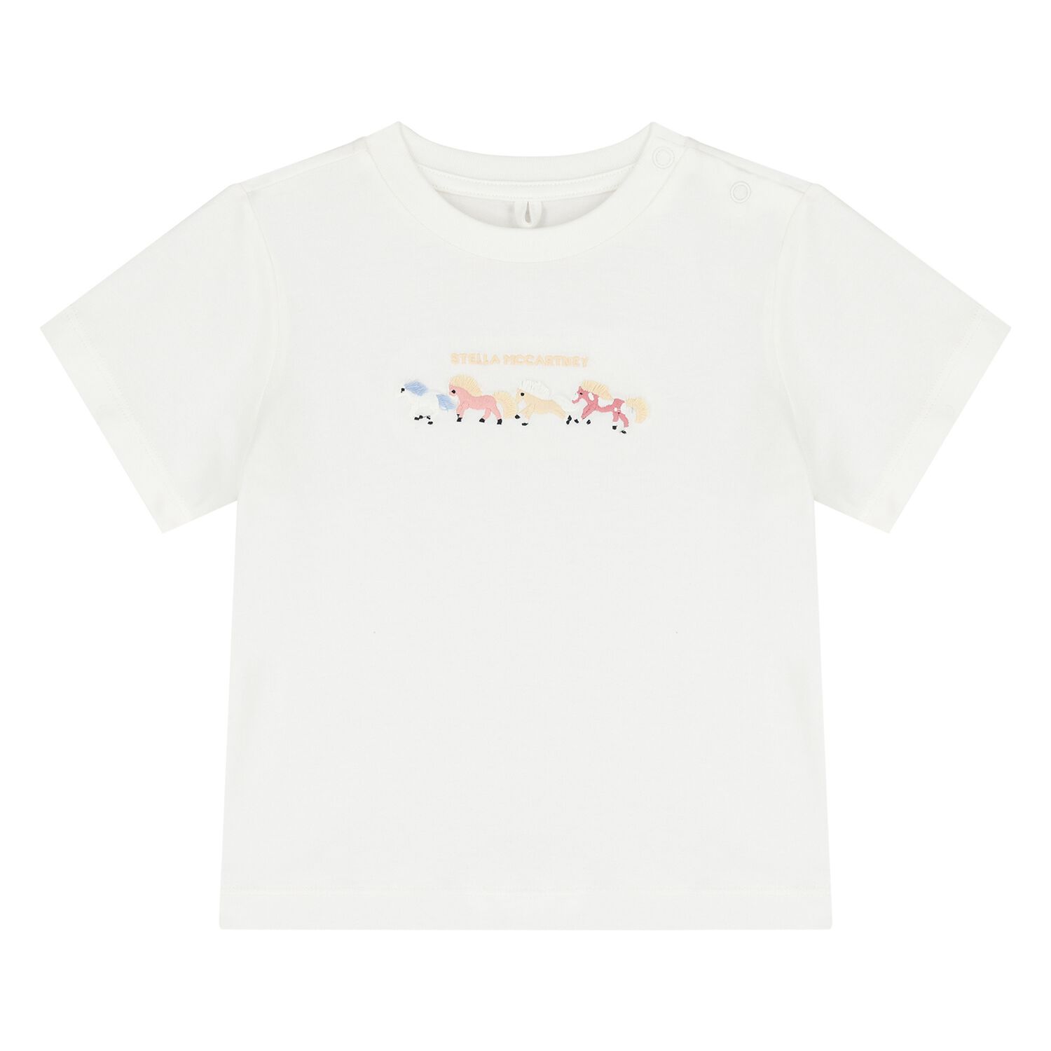 Younger Girls Ivory Horse Logo T-Shirt, 1, hi-res