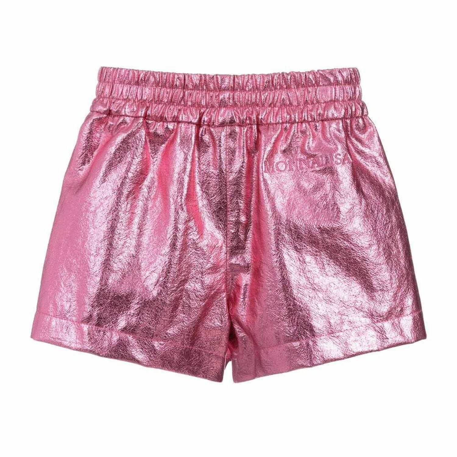 Girls Pink Metallic Shorts, 1, hi-res