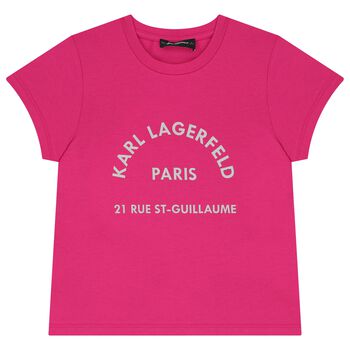 Girls Pink & Gold Logo T-Shirt