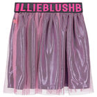 Girls Pink Logo Mesh Skirt, 1, hi-res
