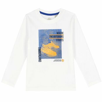 Boys White Long Sleeve Top 