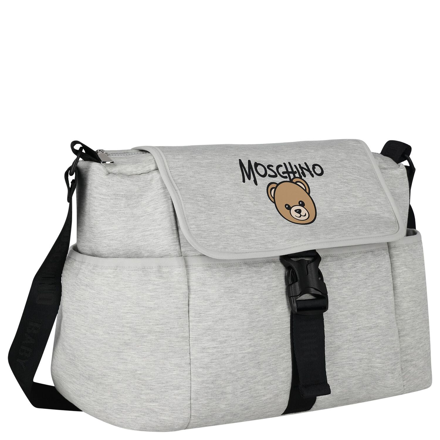 Grey Teddy Bear Logo Baby Changing Bag ( 40CM ), 2, hi-res