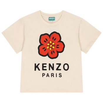 Girls Ivory Boke Flower T-Shirt