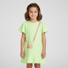 Girls Green Logo Bag Dress, 3, hi-res