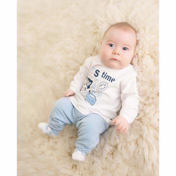 Baby Boys White Long Sleeve Top