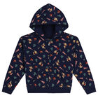 توب هودى بنات بالشعار باللون الكحلى, 1, hi-res