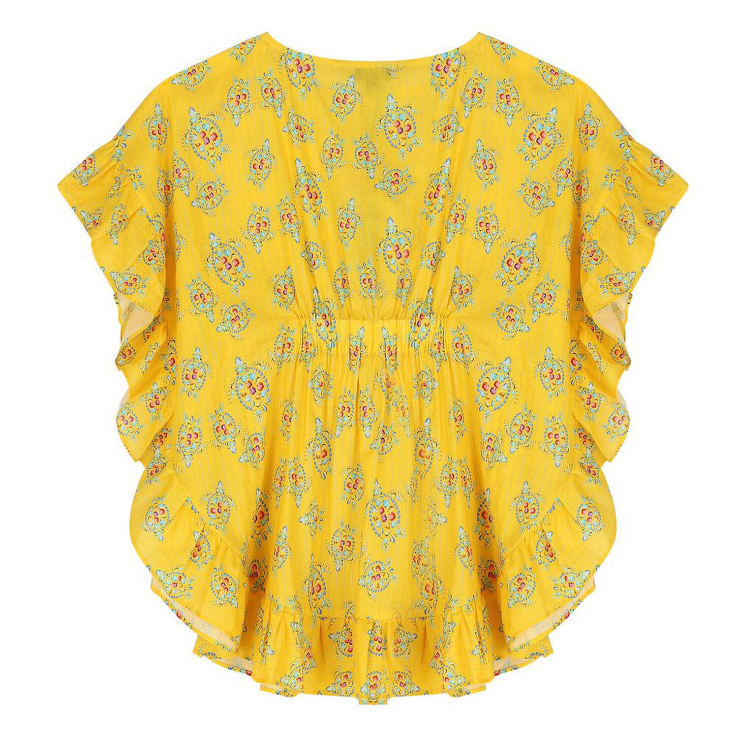Girls Yellow Turtle Kaftan, 1, hi-res image number null