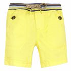 Younger Boys Yellow Cotton Shorts, 1, hi-res