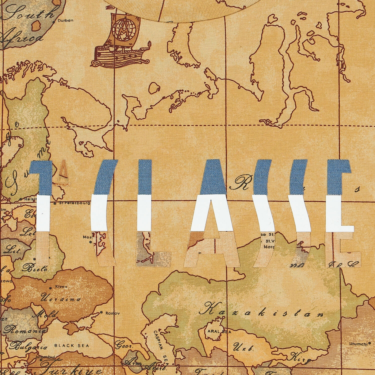 تيشيرت بطبعة خريطة باللون البيج للأولاد, 1, hi-res image number null