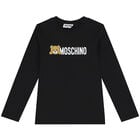 توب باكمام طويلة بشعار تيدي باللون الأسود, 2, hi-res