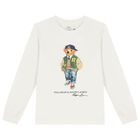Boys Ivory Polo Bear Long Sleeve Top, 1, hi-res