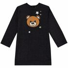 فستان بالشعار باللون الاسود, 2, hi-res