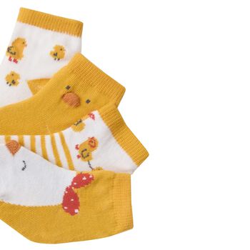 Baby Girls White & Yellow Socks ( 4 Pack )