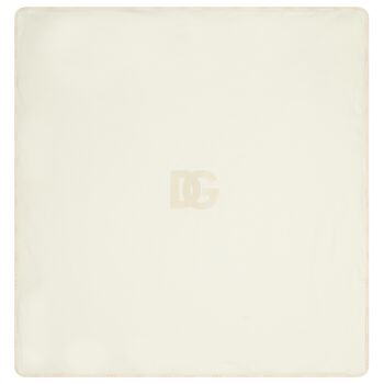 بطانية أطفال بشعار باللونين العاجي والبيج