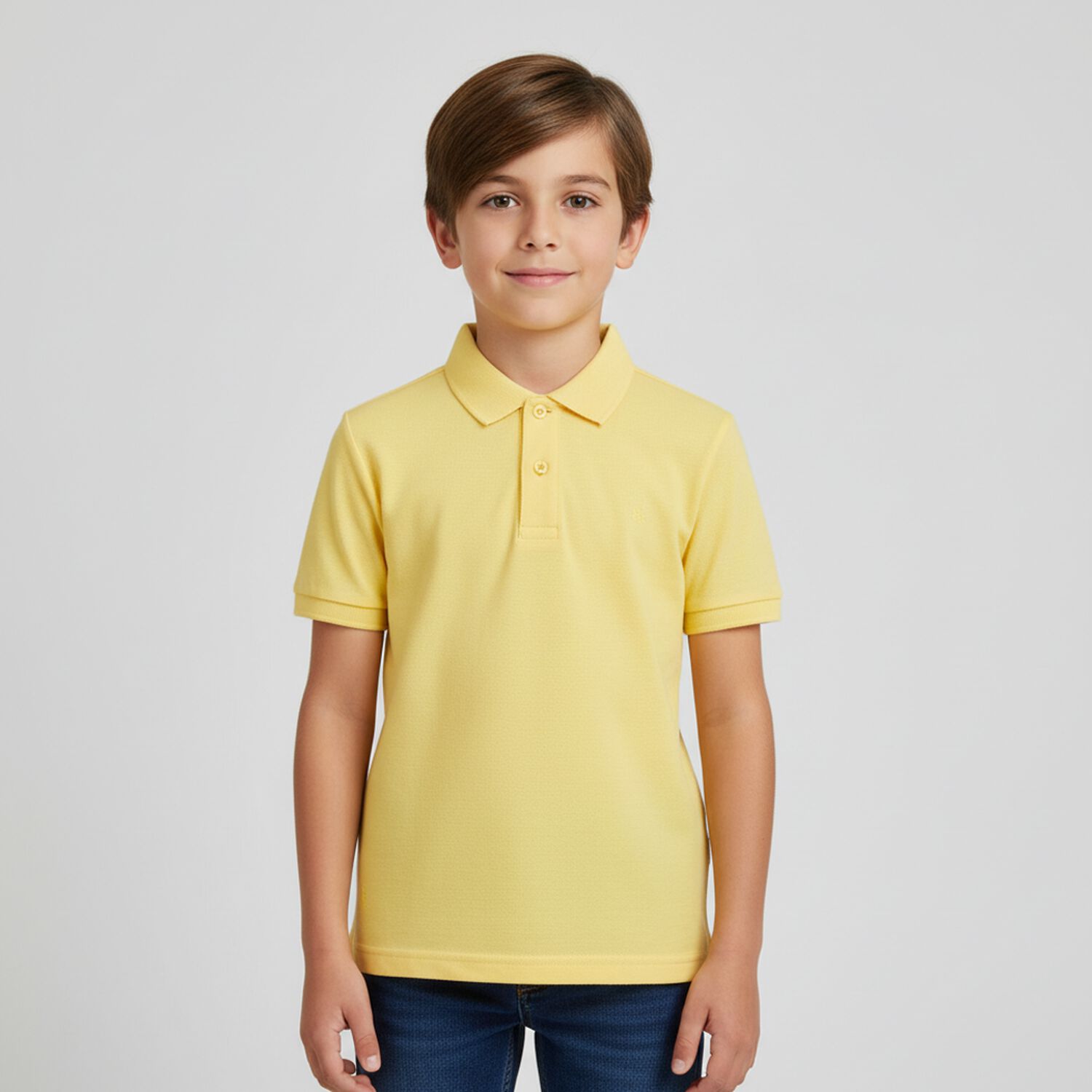 Boys Yellow Logo Polo Shirt, 1, hi-res