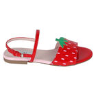 Girls Red Strawberry Sandals, 1, hi-res