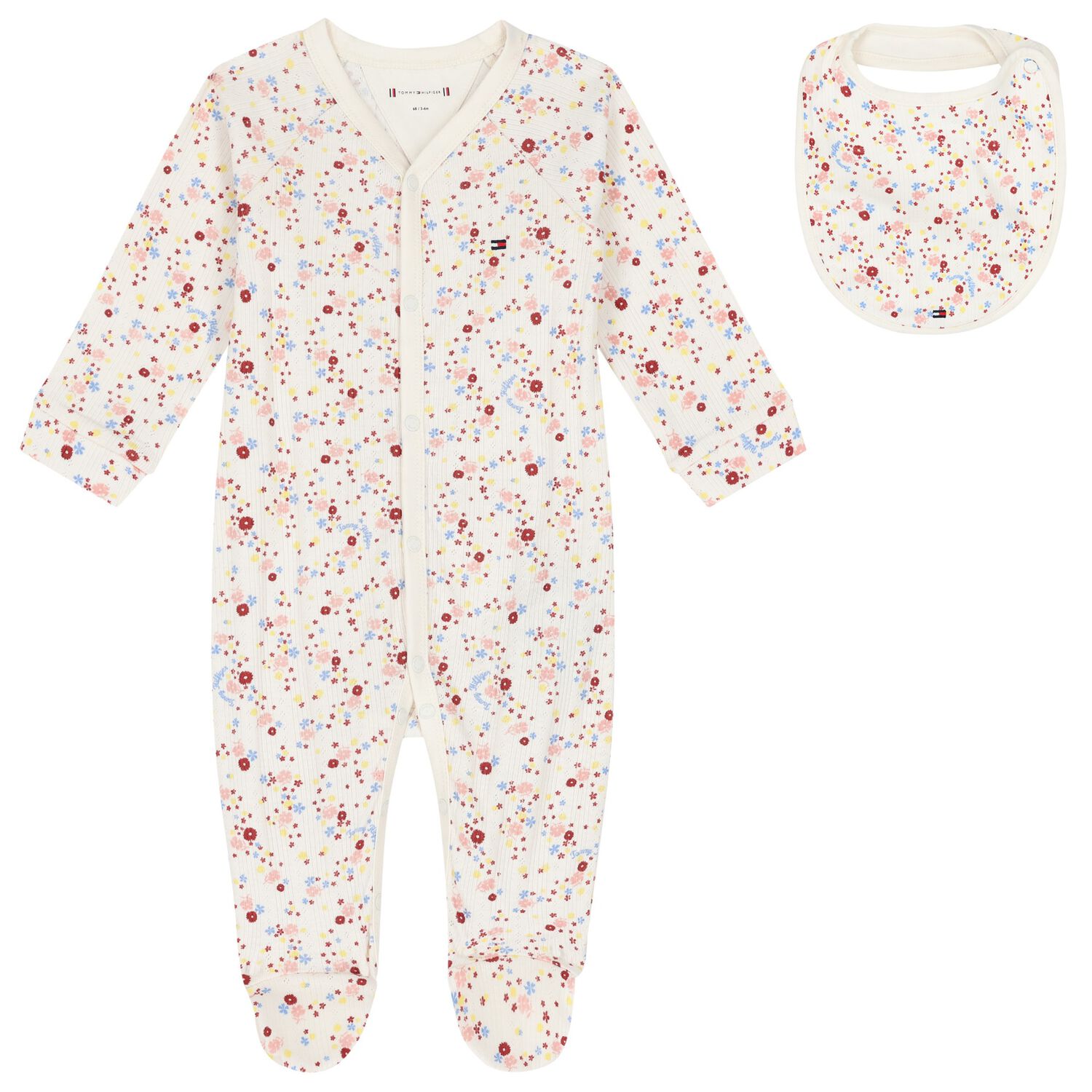 Baby Girls Ivory Logo Floral Babygrow Gift Set, 1, hi-res