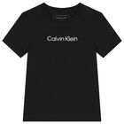 Boys Black Logo T-Shirt, 1, hi-res