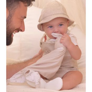 White & Beige Baby Comforter