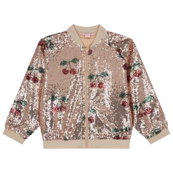 بلوزة بنات بسحاب من الترتر باللون الذهبي و الوردي 