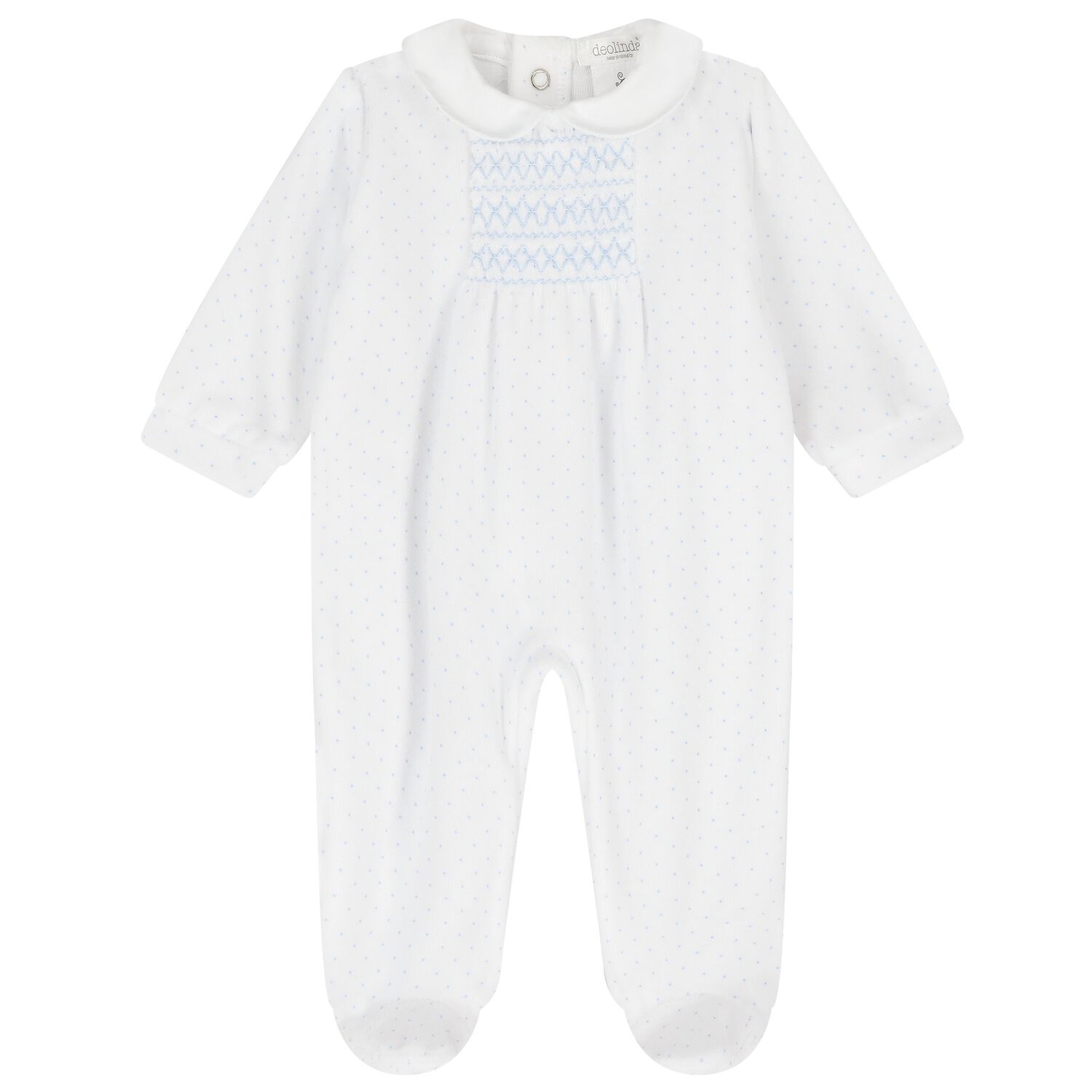 Baby Boys White Dot Babygrow, 1, hi-res