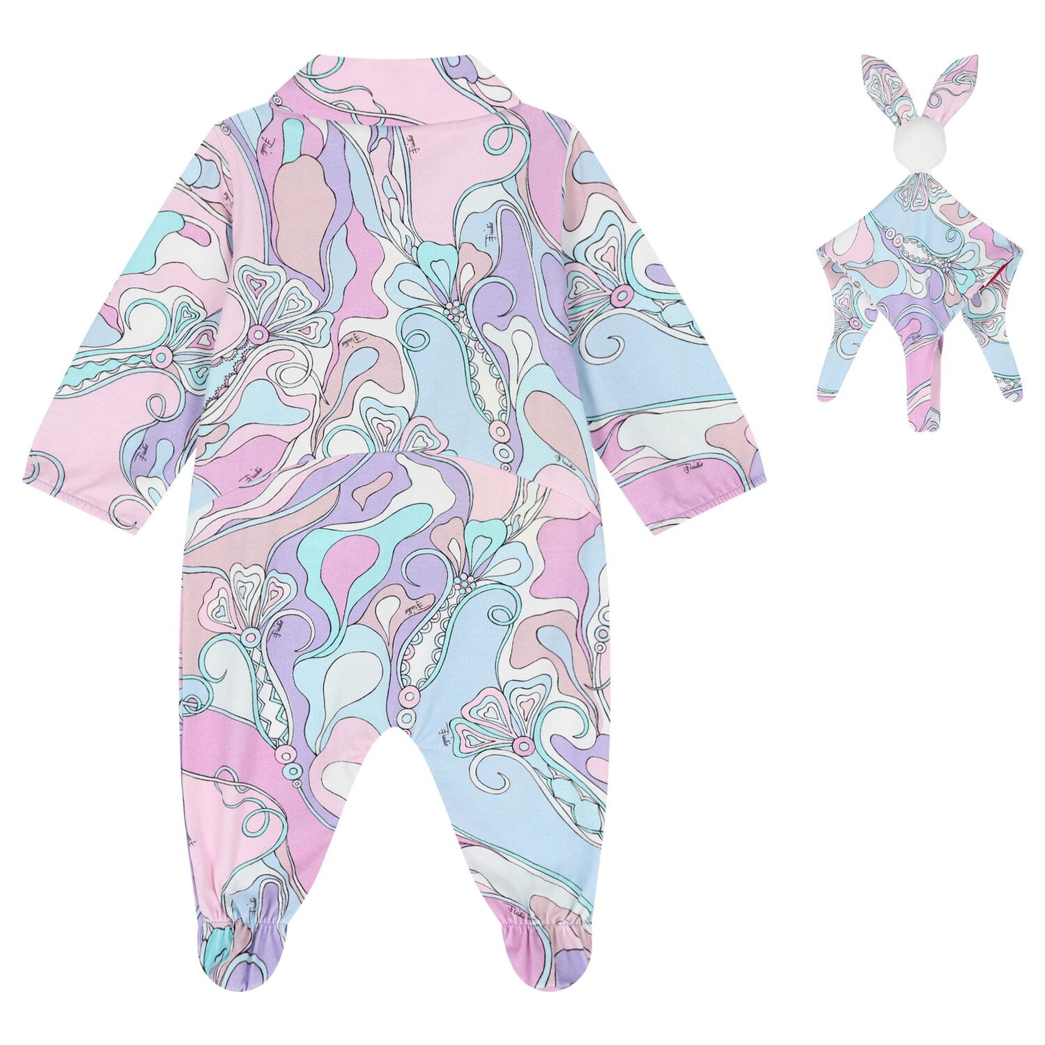 Baby Girls Pink & Blue Orchidee Babygrow Gift Set, 1, hi-res