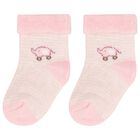 Baby Girls Pink & Ivory Socks ( 4 Pack ), 3, hi-res