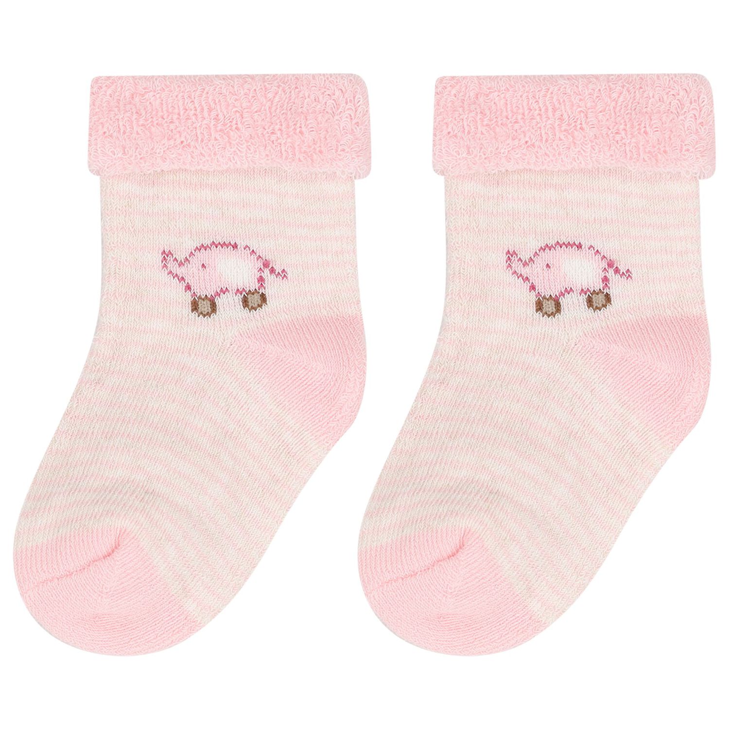 Baby Girls Pink & Ivory Socks ( 4 Pack ), 3, hi-res