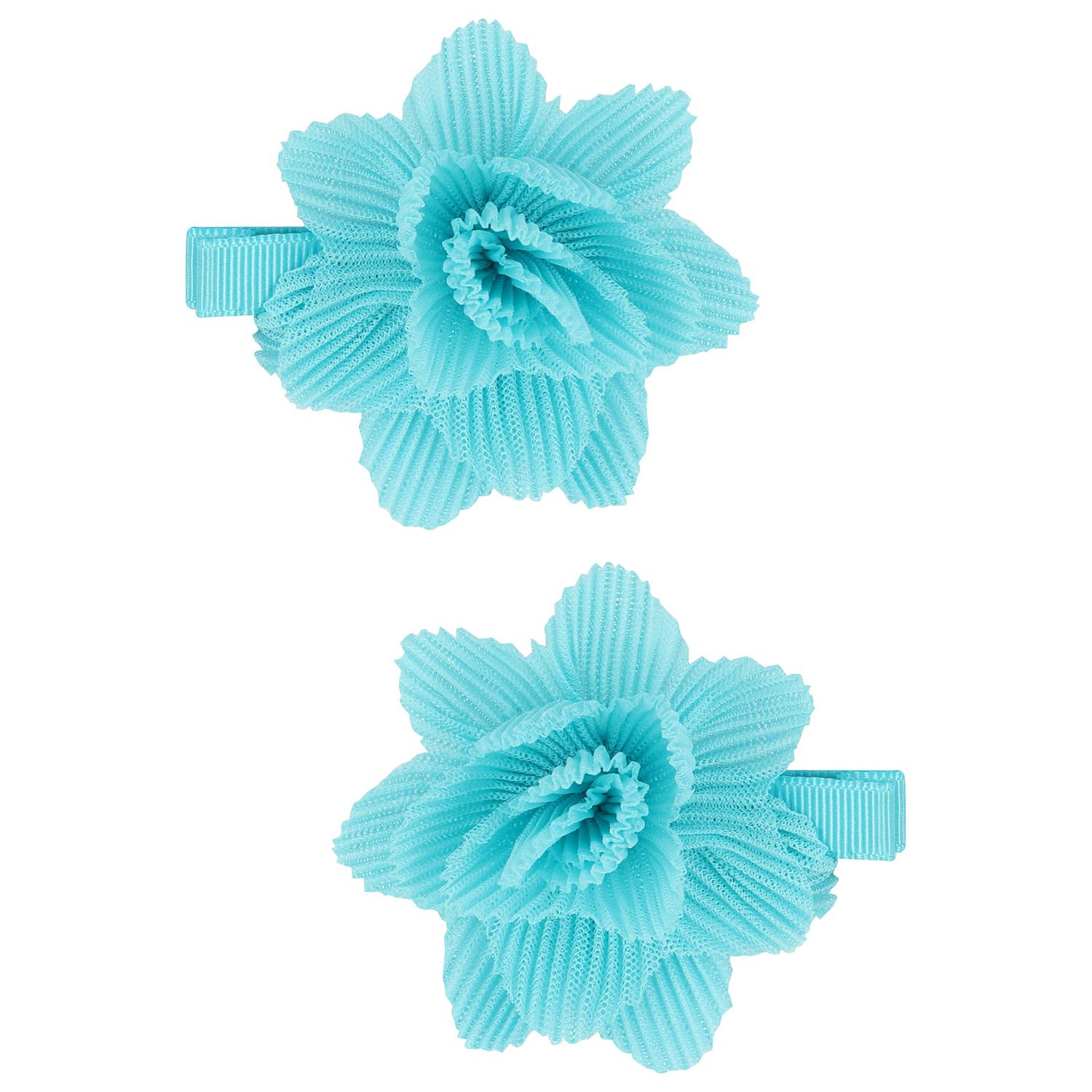 Girls Blue Flower Hairclips ( 2-Pack ), 2, hi-res