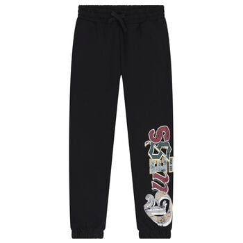 Boys Black Logo Joggers
