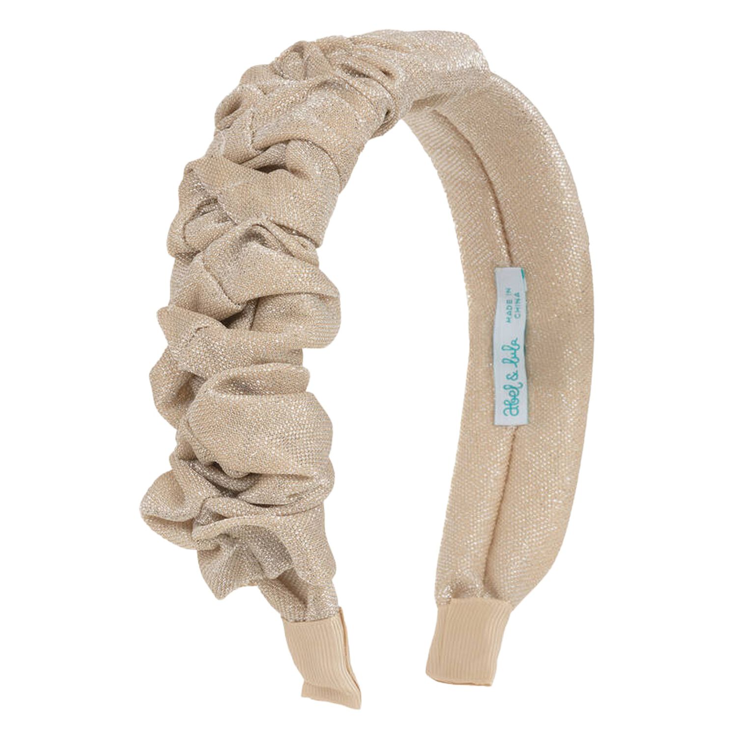 Girls Gold Ruched Headband, 1, hi-res image number null