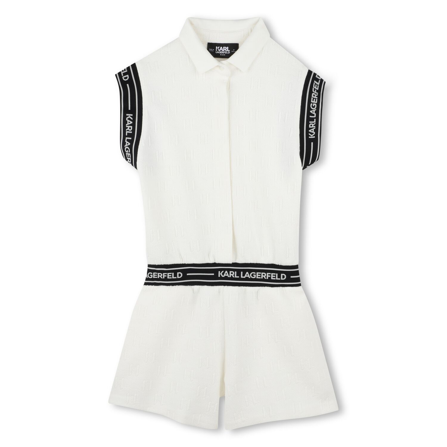 Girls White Logo Playsuit, 1, hi-res image number null