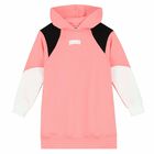 Girls Pink Logo Hooded Dress, 2, hi-res